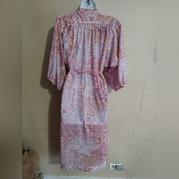 Vintage 1970's Dress Spring Floral & Bird Print Size Large XLarge Kenny Classics - Picture 13 of 13